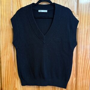 Zara Black V-Neck Sweater